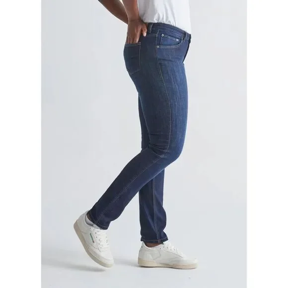 DU/ER Performance Denim Mid Rise Slim Straight in Dark Stone Women's Size 30x32 - Picture 4 of 14